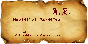 Maklári Renáta névjegykártya